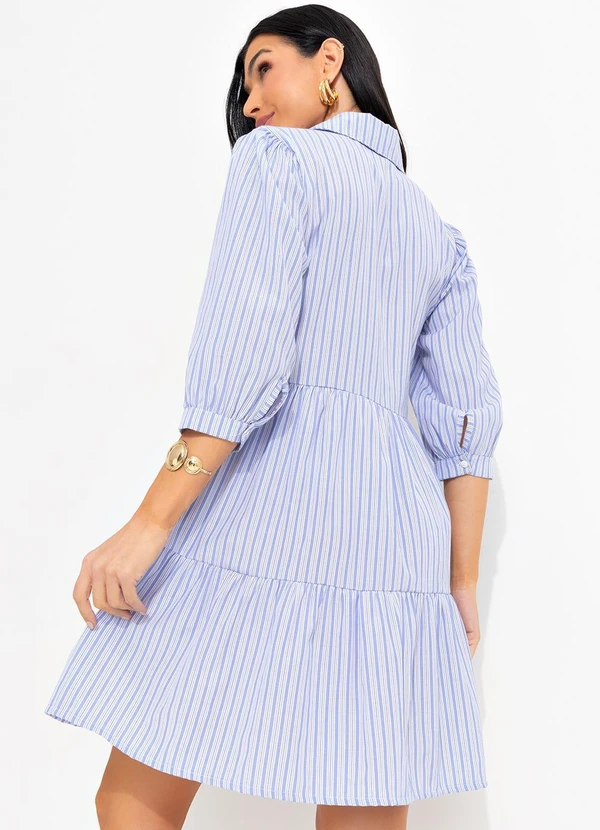 bonprix - Vestido Listra Azul em Tricoline 2