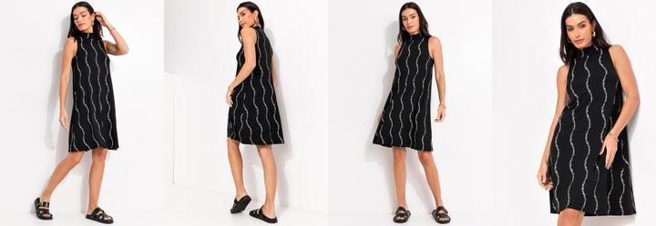Vestido Listra Renovada em Malha de Viscose