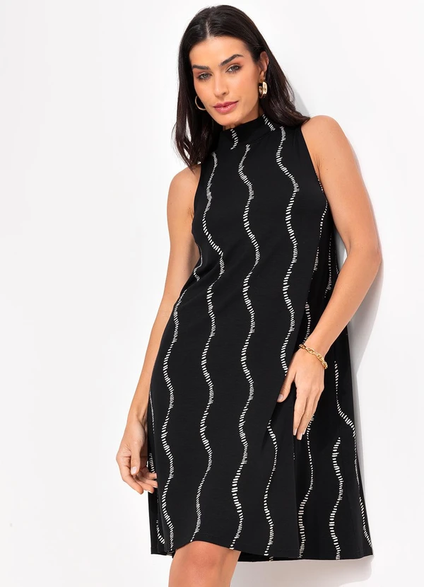 Quintess - Vestido Listra Renovada em Malha de Viscose 5