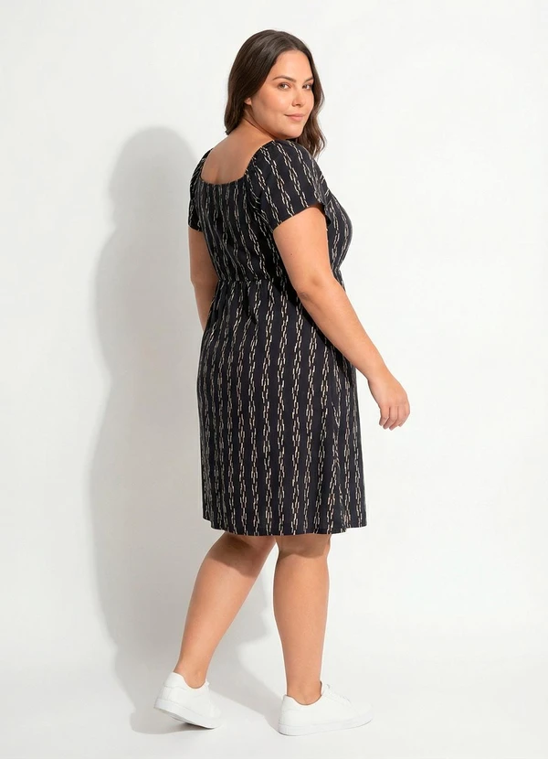 Marguerite - Vestido Listrado Abstrato em Malha 2