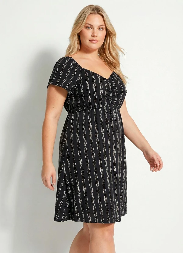 Marguerite - Vestido Listrado Abstrato em Malha 3