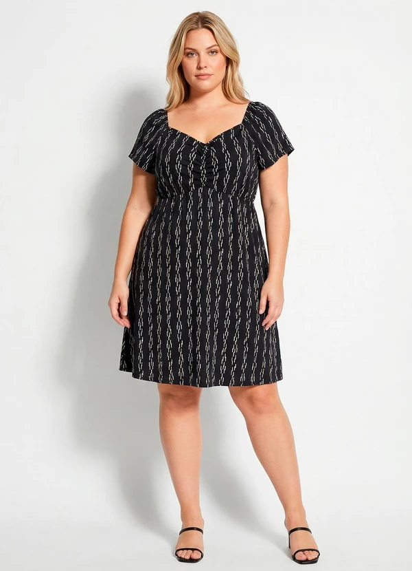 Marguerite - Vestido Listrado Abstrato em Malha 4