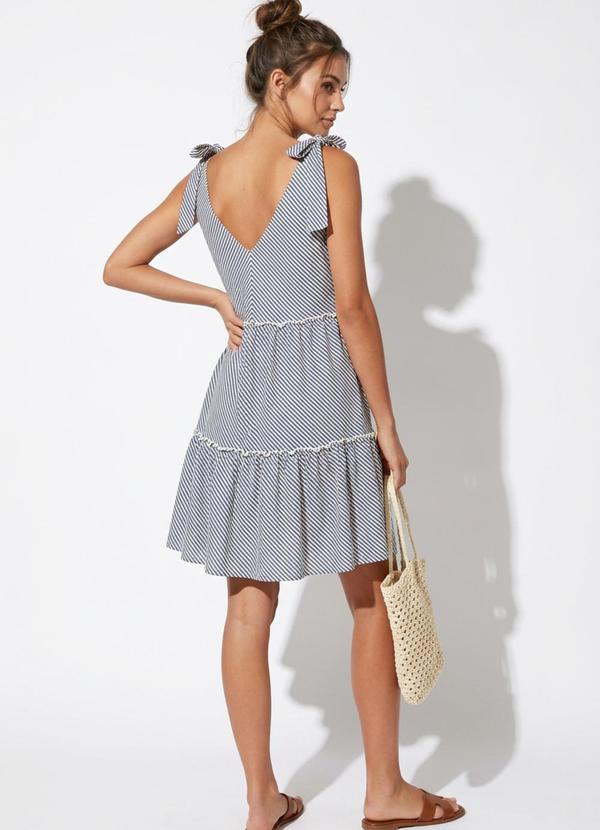 Bimini - Vestido Listrado Azul em Malha Fria 2