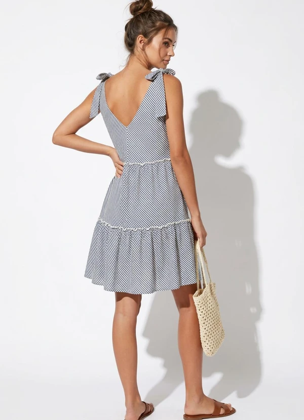 bonprix - Vestido Listrado Azul em Malha Fria 2