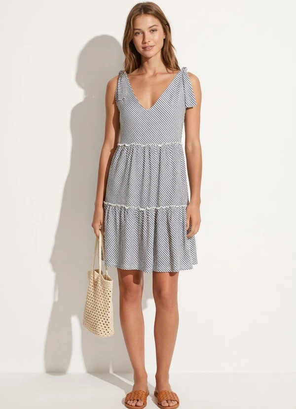 bonprix - Vestido Listrado Azul em Malha Fria 4