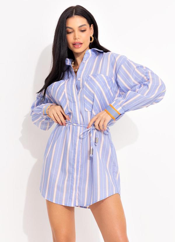 Forum - Vestido Listrado Azul 6