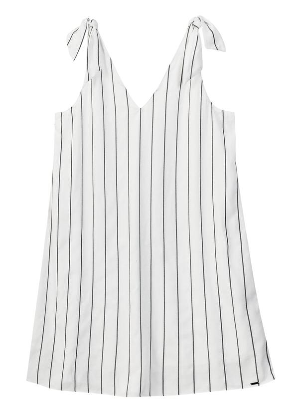 Marialícia - Vestido Listrado Casual Branco 3