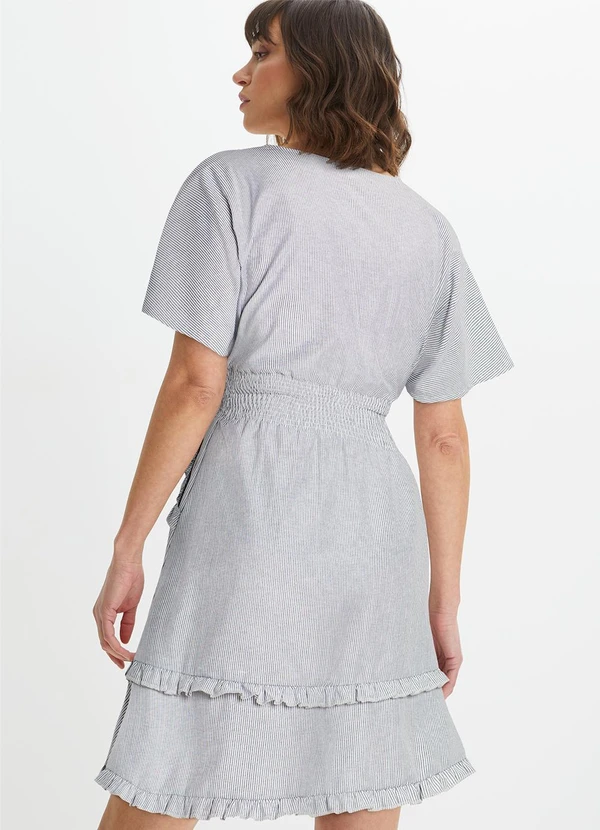 bonprix - Vestido Listrado Cinza em Tricoline 3