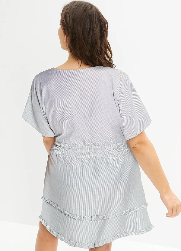 bonprix - Vestido Listrado Cinza em Tricoline 5