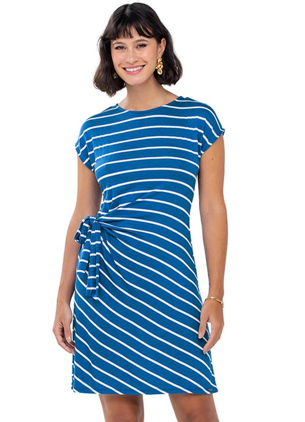 Rezzato - Vestido Listrado com Amarração Adulto Verde