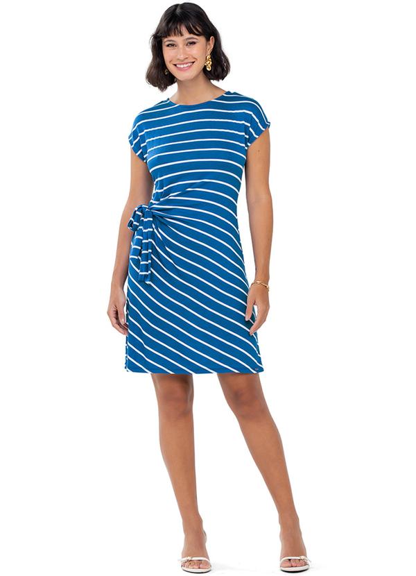 Rezzato - Vestido Listrado com Amarração Adulto Verde 2