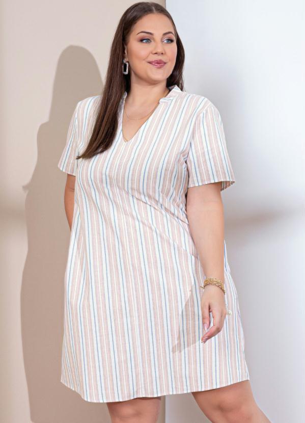 Quintess - Vestido Listras Coloridas com Bolsos Laterais 6