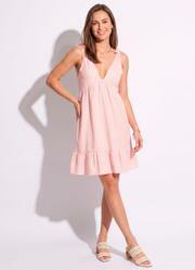 Vestido Listras em Tecido Plano de Algod�o