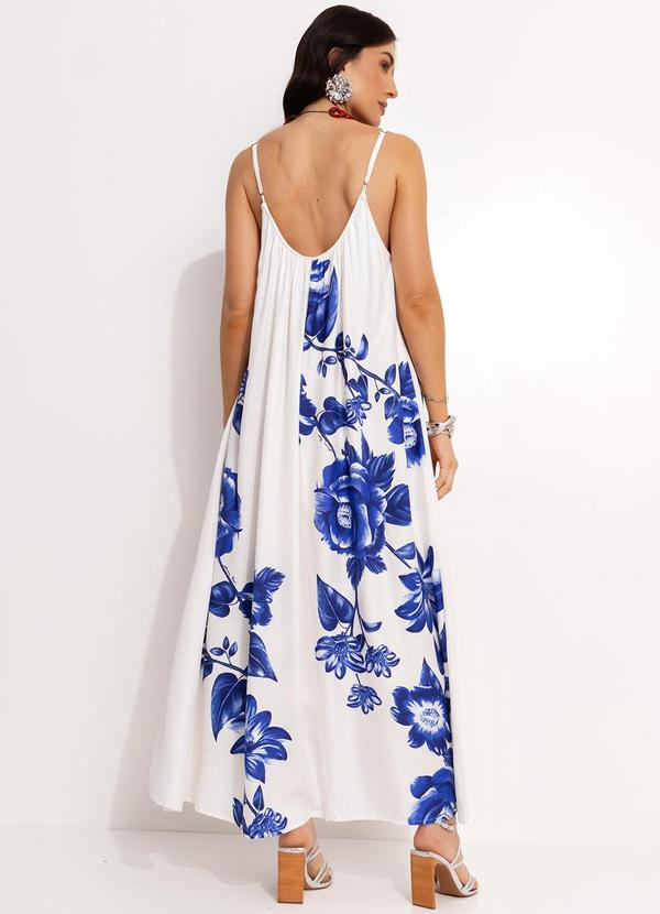 Farm - Vestido Longo em Viscose Off White 2