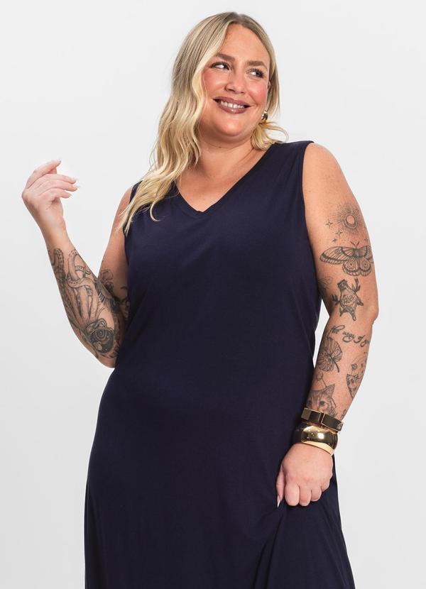 Select - Vestido Longo Plus Size Azul 3