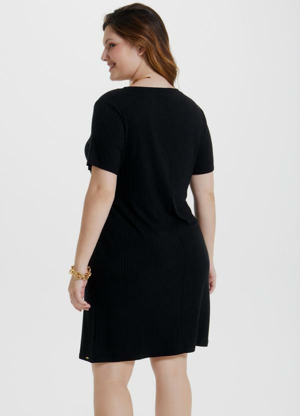 Lunender Mais Mulher - Vestido Malha Canelado Tracy Preto 2
