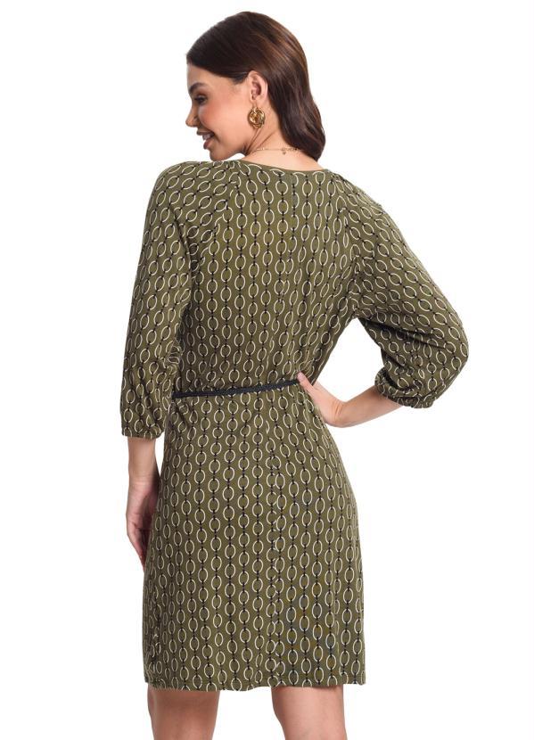 Rovitex - Vestido Manga 3/4 Verde 2