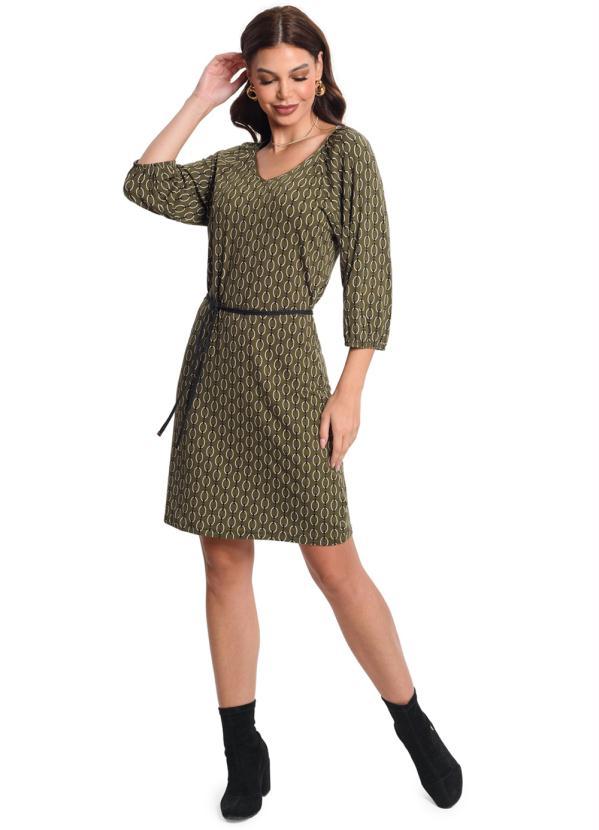 Rovitex - Vestido Manga 3/4 Verde 3