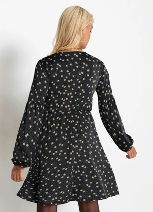 bonprix - Vestido Manga Bufante Floral Liberty - BONPRIX