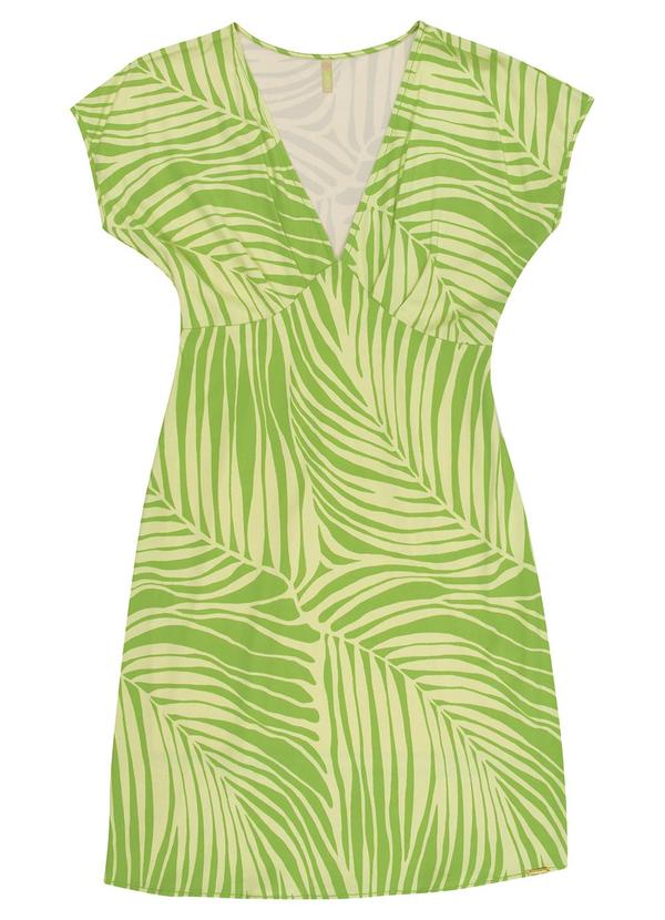 Cativa - Vestido Manga Curta Estampado Verde