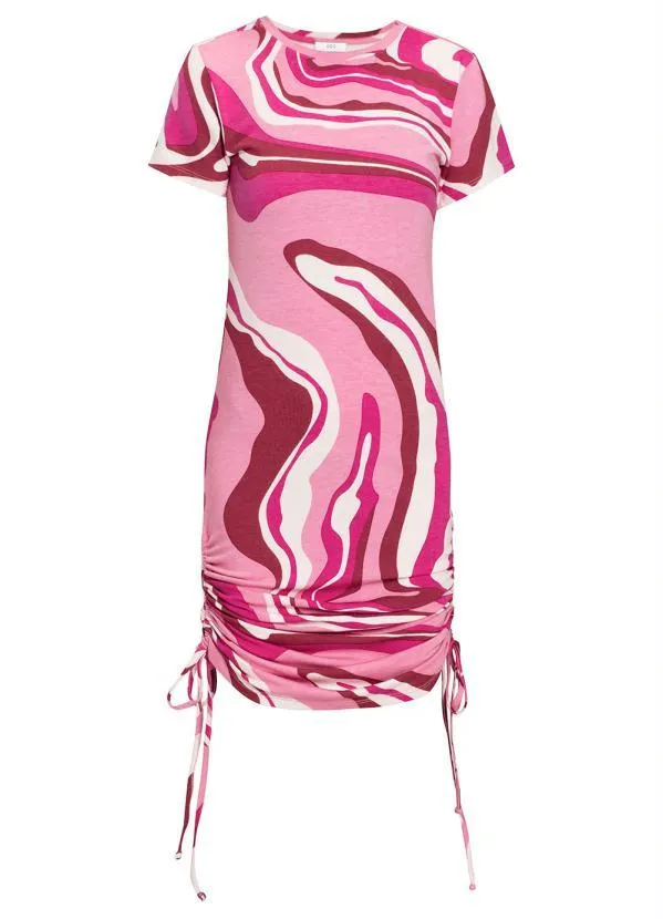 Queima Estoque - Vestido Manga Curta Rosa 6