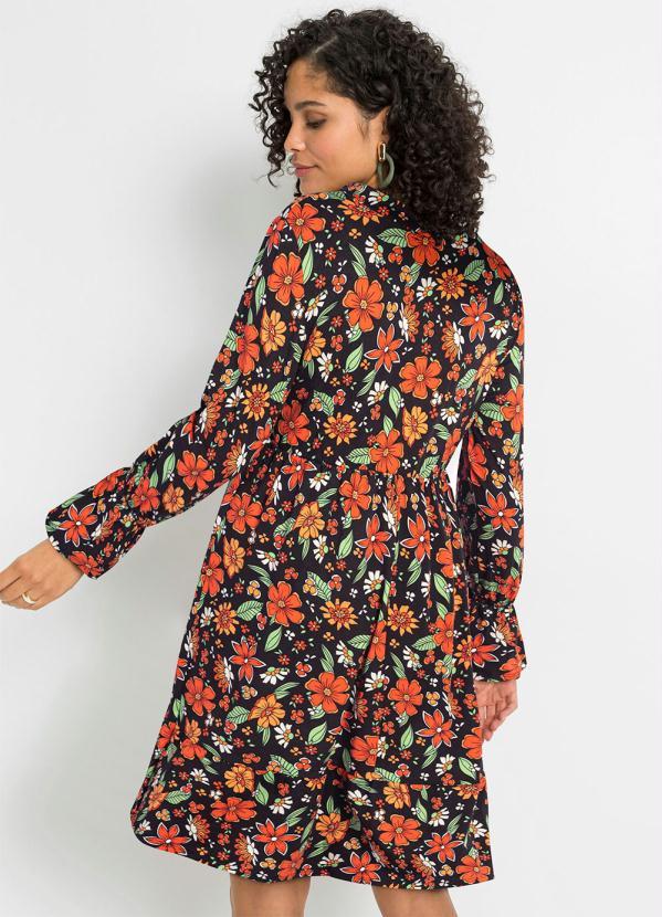 Outlet - Vestido Manga Longa Floral Dark 8
