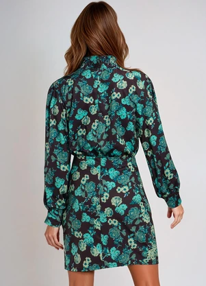 bonprix - Vestido Manga Longa Floral Dark - BONPRIX