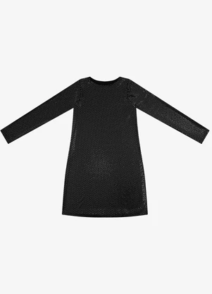 Rovitex - Vestido Manga Longa Preto - ROVITEX