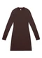 Rovitex - Vestido Manga Longa Ribana Básico Marrom - variação: Marrom