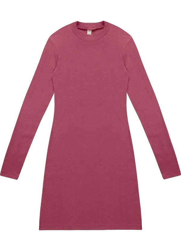 Rovitex - Vestido Manga Longa Ribana Básico Vermelho 5