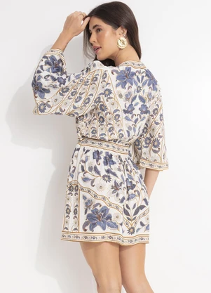 Farm - Vestido Manga Marcelle Off White - FARM