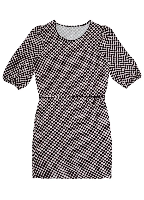 Rovitex - Vestido Mangas 3/4 Viscose Creponada Preto 4