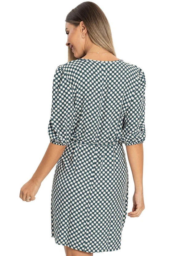 Rovitex - Vestido Mangas 3/4 Viscose Creponada Verde 2