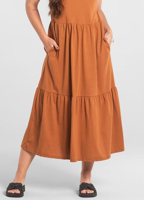 Just Basic - Vestido Marias Longo em Algodão Just Basic Marrom 4