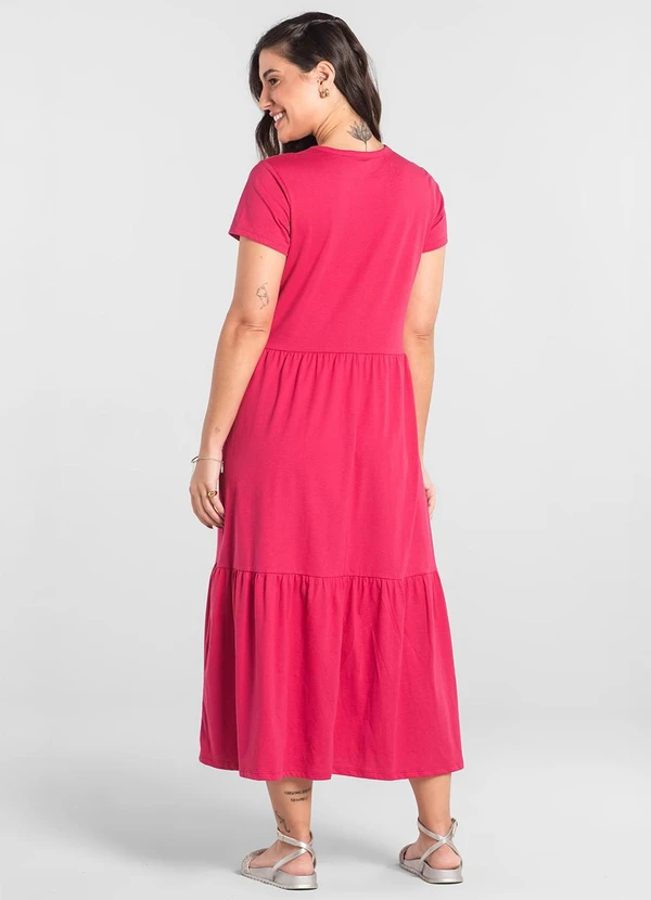 Just Basic - Vestido Marias Longo em Algodão Rosa 2