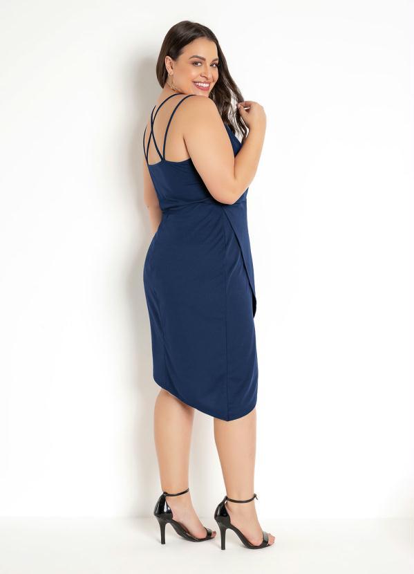 Moda Pop - Vestido Marinho com Alcinhas e Transpasse 8