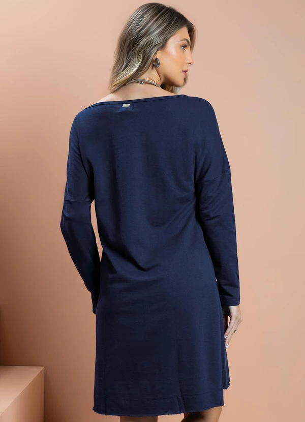 Quintess - Vestido Marinho com Bolsos Frontais 2