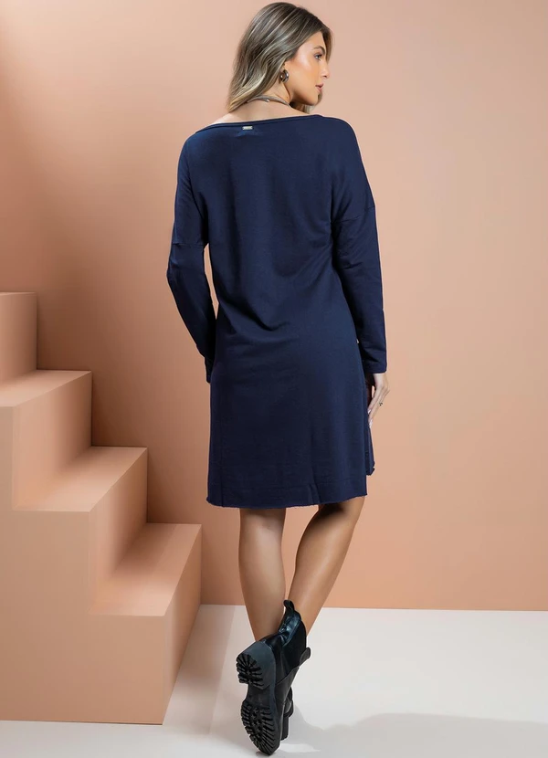 Quintess - Vestido Marinho com Bolsos Frontais 4
