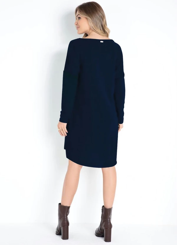 Quintess - Vestido Marinho com Bolsos Frontais 8