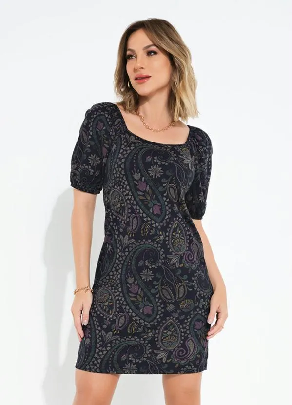 Rovitex - Vestido MarinhoCom Manga Bufante Rovitex 3