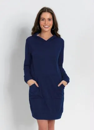 Moda Pop - Vestido Marinho com Touca - MODA POP