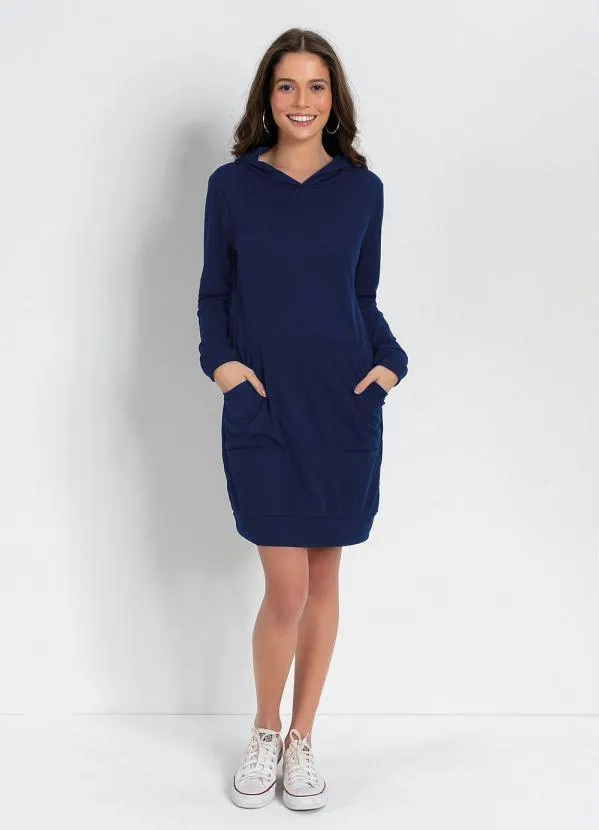Moda Pop - Vestido Marinho com Touca 3