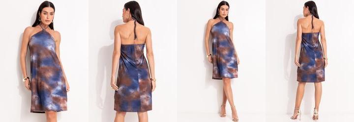 Vestido Marmorizado em Malha Fria