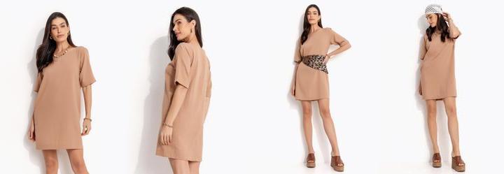 Vestido Marrom Claro em Linho