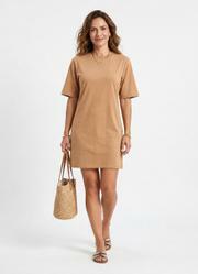 Vestido Marrom Claro em Malha Cotton