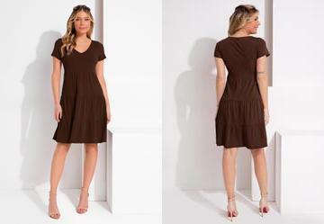 Vestido Marrom com Camadas