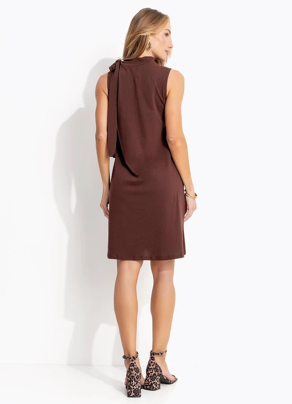 Quintess - Vestido Marrom em Malha de Algodão 2