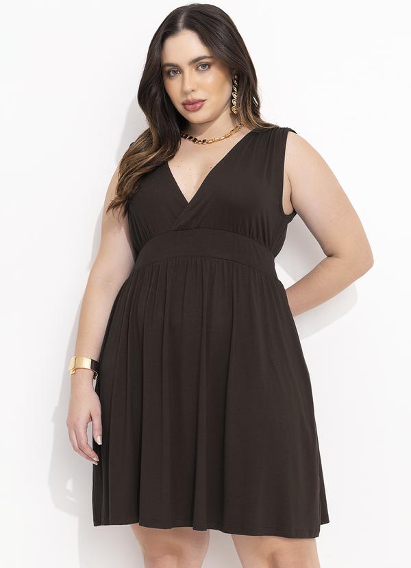 Quintess - Vestido Marrom em Malha de Viscose 6