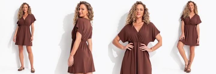 Vestido Marrom em Malha Fria