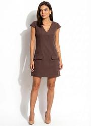 Vestido Marrom em Malha Suede